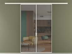 Перегородка Formato вдоль стены 2 створки