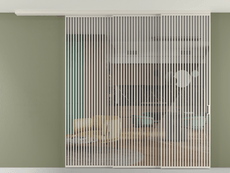 Перегородка Формато вдоль стены на потолок 3 створки с синхронным механизмом