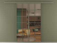 Перегородка Формато вдоль стены 2 створки