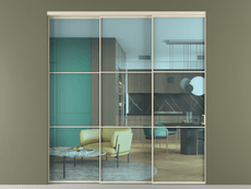 Перегородка Формато внутри проёма 3 створки с синхронным механизмом