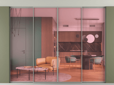 Перегородка Formato внутри проёма скрытое крепление в потолок 4 створки