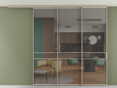 Перегородка Formato вдоль стены на потолок телескопик синхро 3