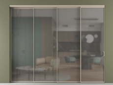 Перегородка Formato внутри проёма 4 створки с синхронным механизмом