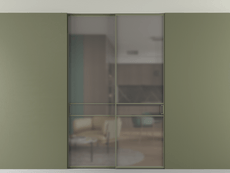 Перегородка Formato внутри проёма скрытое крепление в потолок 2 створки