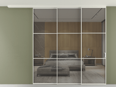 Перегородка Formato вдоль стены на потолок 3 створки с синхронным механизмом