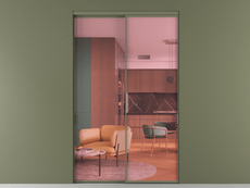 Перегородка Formato внутри проёма 2 створки