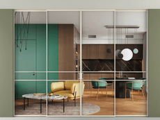 Перегородка Формато внутри проёма скрытое крепление в потолок 4 створки