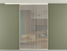 Перегородка Formato вдоль стены на потолок 2 створки с синхронным механизмом