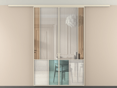 Перегородка Mosaic вдоль стены на потолок двустворчатая