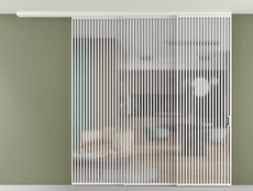 Перегородка Формато вдоль стены на потолок 3 створки с синхронным механизмом