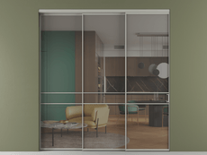 Перегородка Формато внутри проёма 3 створки с синхронным механизмом