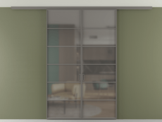 Перегородка Формато вдоль стены на потолок 2 створки