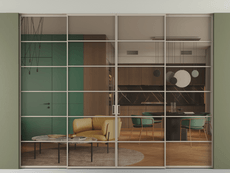 Перегородка Формато внутри проёма скрытое крепление в потолок 4 створки