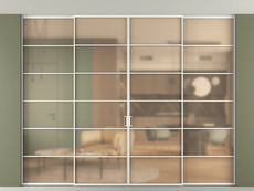 Перегородка Формато внутри проёма скрытое крепление в потолок 4 створки