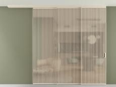 Перегородка Formato вдоль стены на потолок 3 створки с синхронным механизмом