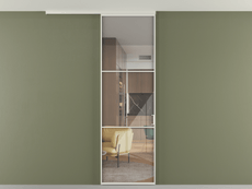 Перегородка Формато вдоль стены на потолок 1 створка