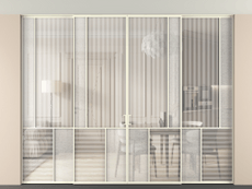 Перегородка Мозаик внутри проёма скрытое крепление в потолок 4 створки