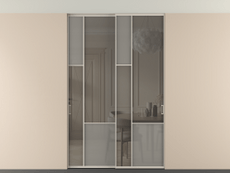 Перегородка Мозаик внутри проёма скрытое крепление в потолок 2 створки