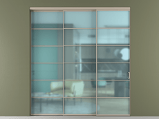 Перегородка Formato внутри проёма 3 створки с синхронным механизмом