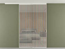 Перегородка Формато вдоль стены на потолок 2 створки с синхронным механизмом