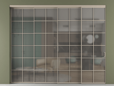 Перегородка Формато внутри проёма 4 створки с синхронным механизмом