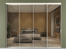 Перегородка Formato внутри проёма 4 створки с синхронным механизмом