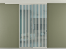 Перегородка Формато вдоль стены на потолок 2 створки с синхронным механизмом