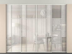 Перегородка Mosaic внутри проёма скрытое крепление в потолок 4 створки