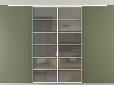 Перегородка Formato вдоль стены на потолок 2 створки