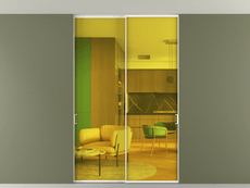 Перегородка Formato внутри проёма скрытое крепление в потолок 2 створки