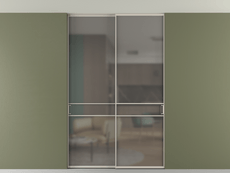 Перегородка Formato внутри проёма скрытое крепление в потолок 2 створки