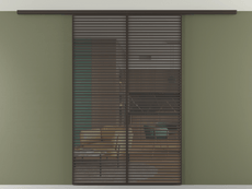 Перегородка Формато вдоль стены на потолок 2 створки