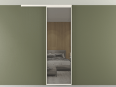 Перегородка Формато вдоль стены на потолок 1 створка