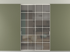 Перегородка Formato внутри проёма скрытое крепление в потолок 2 створки