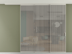 Перегородка Формато вдоль стены на потолок 3 створки с синхронным механизмом