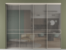 Перегородка Formato внутри проёма 4 створки с синхронным механизмом