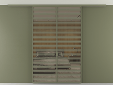 Перегородка Formato вдоль стены на потолок 2 створки