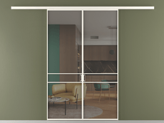 Перегородка Формато вдоль стены 2 створки