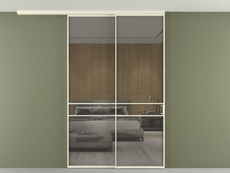 Перегородка Формато вдоль стены на потолок 2 створки с синхронным механизмом