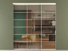 Перегородка Формато внутри проёма 3 створки с синхронным механизмом