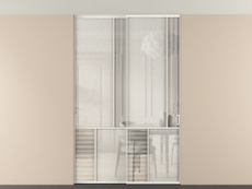 Перегородка Mosaic внутри проёма скрытое крепление в потолок 2 створки