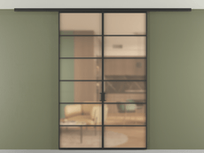 Перегородка Formato вдоль стены на потолок 2 створки