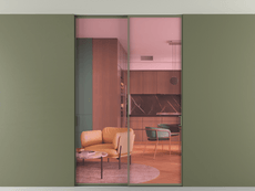 Перегородка Formato внутри проёма скрытое крепление в потолок 2 створки