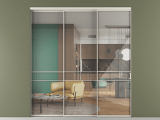 Перегородка Formato внутри проёма 3 створки с синхронным механизмом