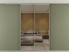 Перегородка Formato вдоль стены на потолок 2 створки с синхронным механизмом