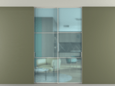 Перегородка Formato внутри проёма скрытое крепление в потолок 2 створки