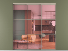 Перегородка Formato внутри проёма 3 створки с синхронным механизмом