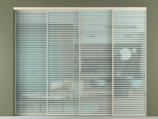 Перегородка Formato внутри проёма 4 створки с синхронным механизмом