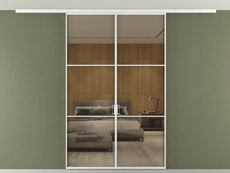 Перегородка Formato вдоль стены на потолок двустворчатая