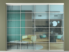 Перегородка Формато внутри проёма 4 створки с синхронным механизмом